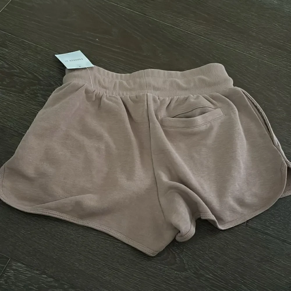 Taupe forever 21 drawstring athletic shorts sz S NWT